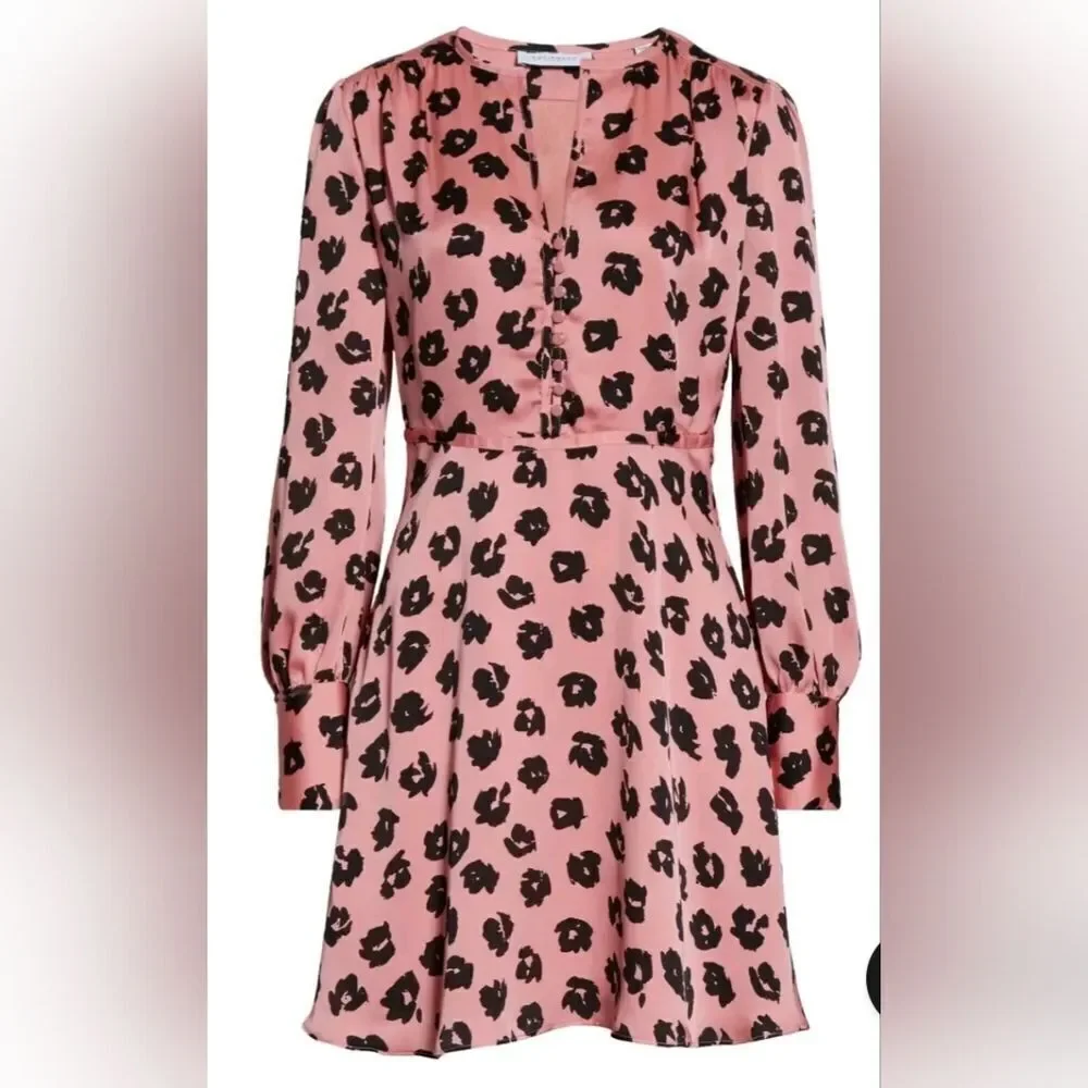 Equipment  Women’s Danette Long Sleeve A-Line Dress, Size 10 - Pink